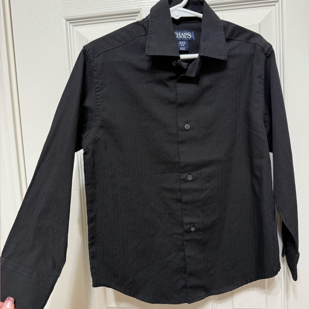 Chaps Black Button-Up Shirt XXS 4-5. Smoke and Pet Free Home!